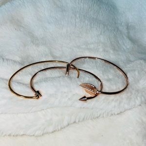 SET OF THREE ROSE GOLD BANGLES